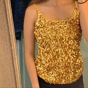 Yellow sequin top